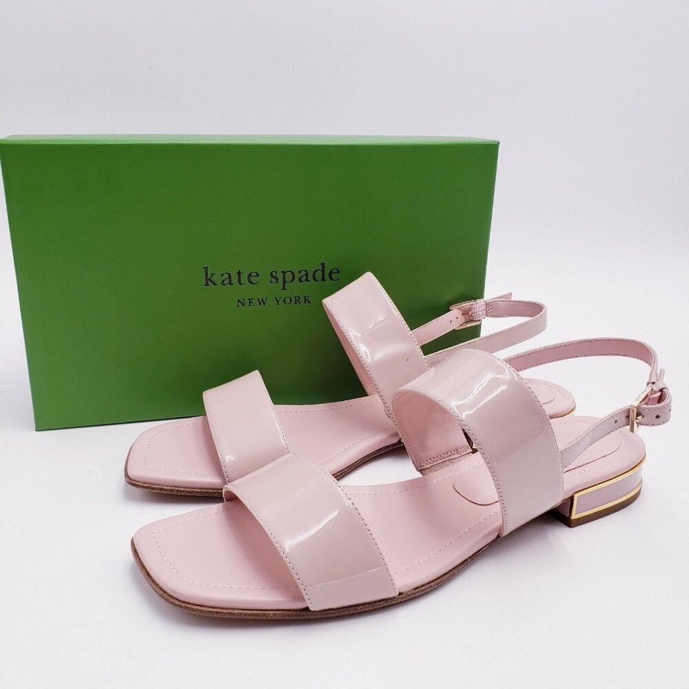 Kate Spade Merritt Slingback Sandal Patent Leather Pink Low Heel Size 11